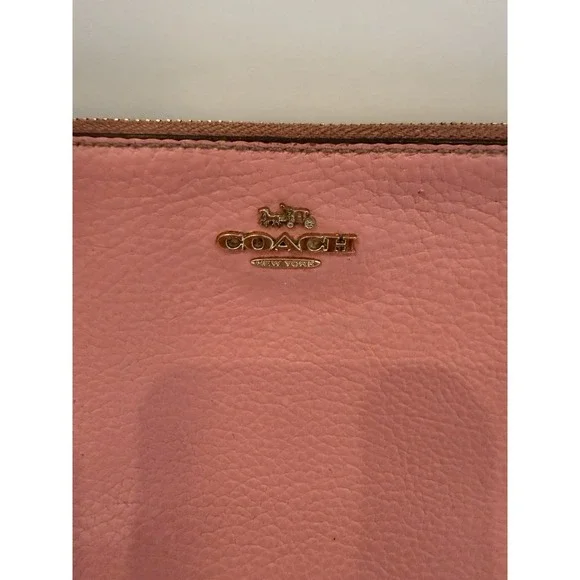 Pink Coach Wristlet Wallet Vintage Two Zip Pockets With Credit Card Slots - Picture 2 of 8